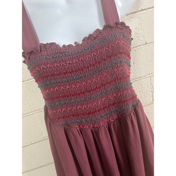 Torrid Smocked Babydoll Tank in Dusty Red size 0 - Picture 5 of 8